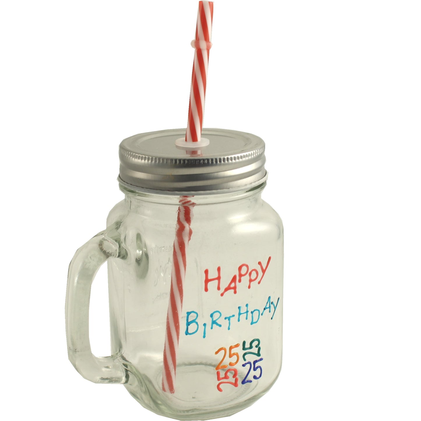 25th Birthday Mason Jar (Brights)