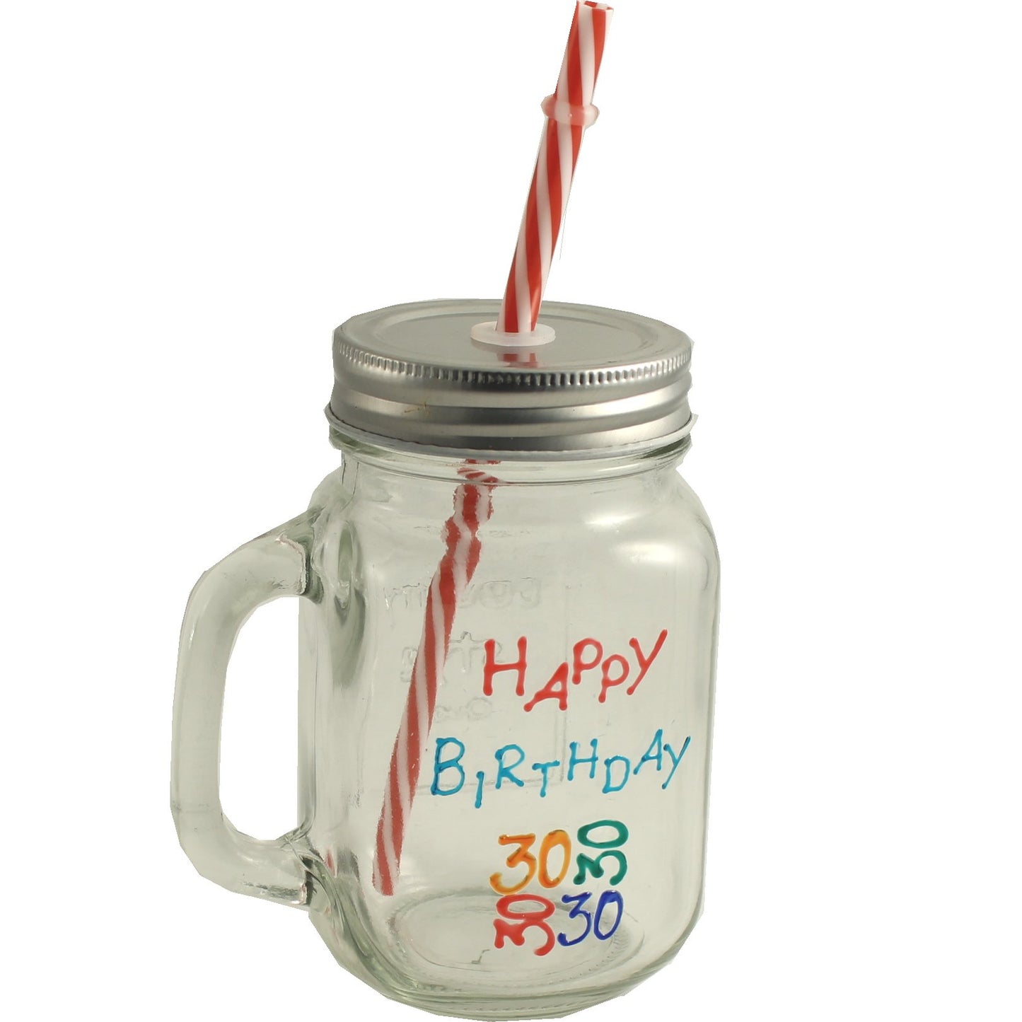 30th Birthday Mason Jar (Brights)