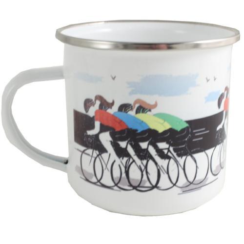 Cyclisme tasse d'í©mail - :Cycling Enamel Mug