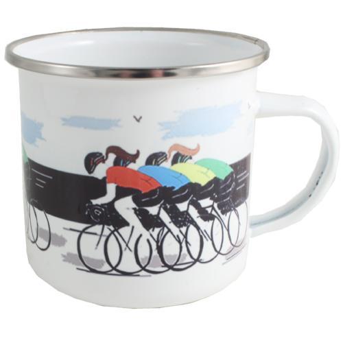Cyclisme tasse d'í©mail - :Cycling Enamel Mug