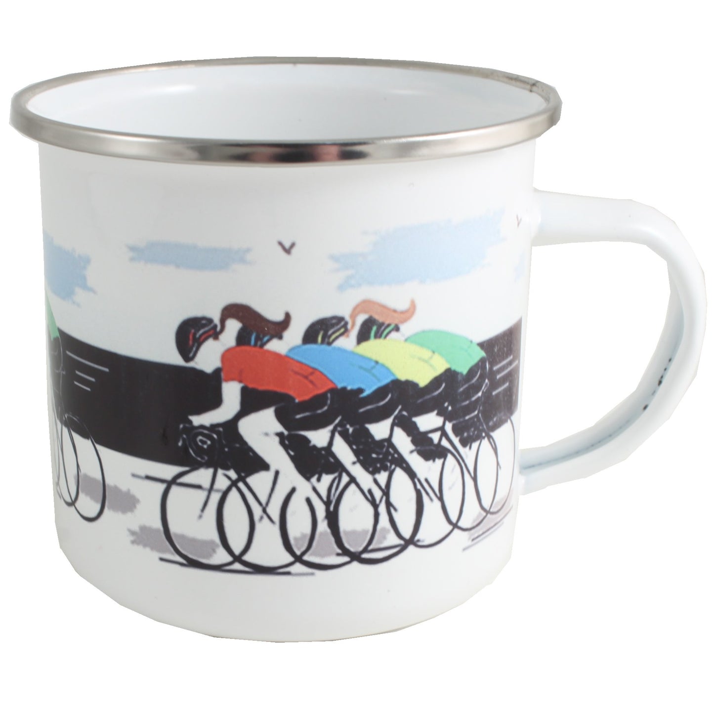 Radfahren Emaille Becher - :Cycling Enamel Mug