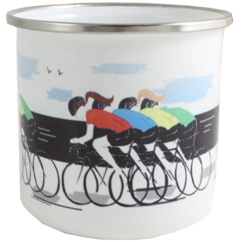 Cyclisme tasse d'í©mail - :Cycling Enamel Mug