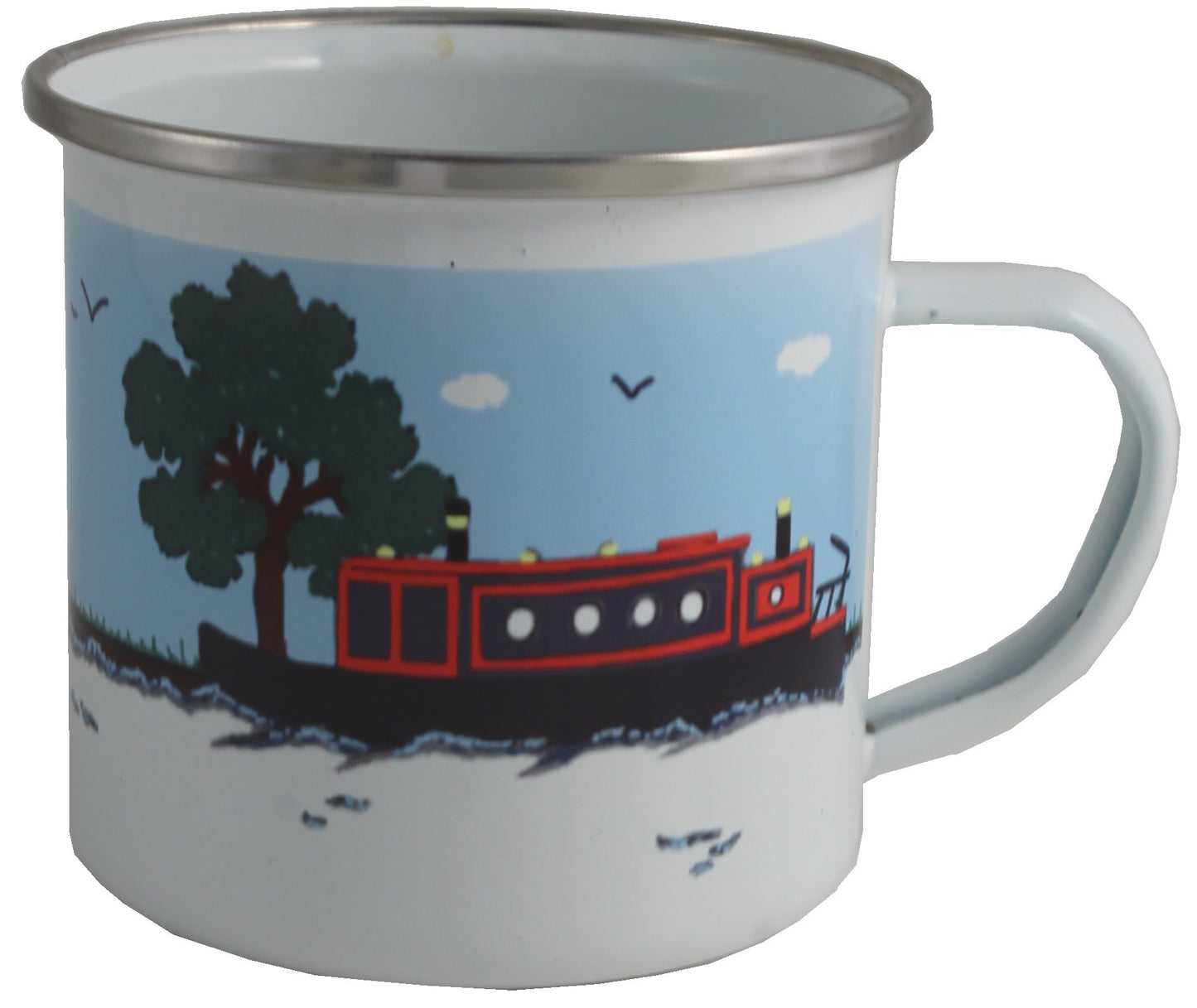 Taza de esmalte barco estrecho -:Narrow Boat Enamel Mug