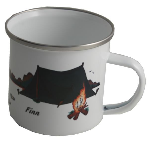 Personalised Camping Gift Enamel Mug: