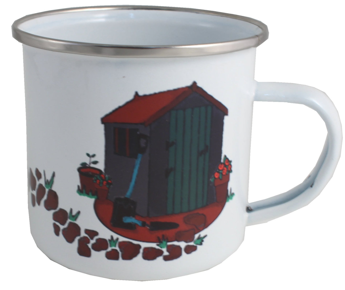 Gartenarbeit Emaille Becher - :Gardening Enamel Mug