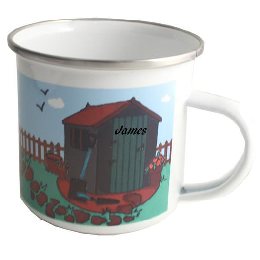 Personalised Gardening Gift Enamel Mug: