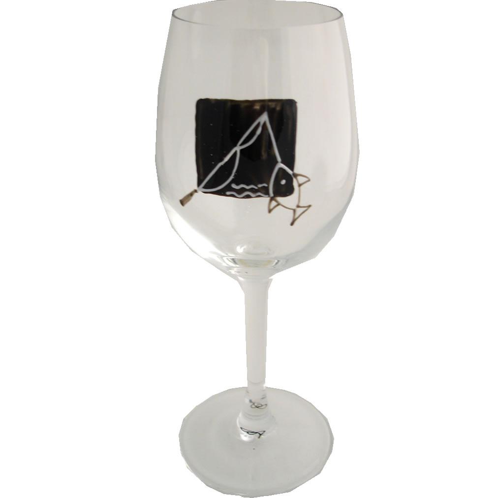 Fishing Design Gift Wine Glass: