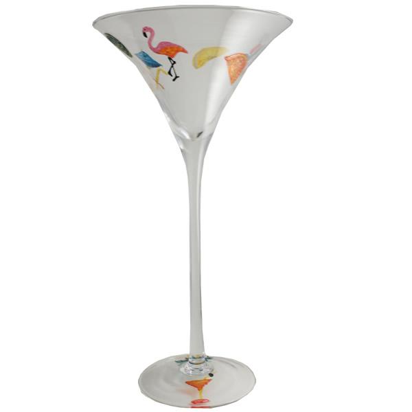 Tropical Flamingo Giant Cocktail Glass: