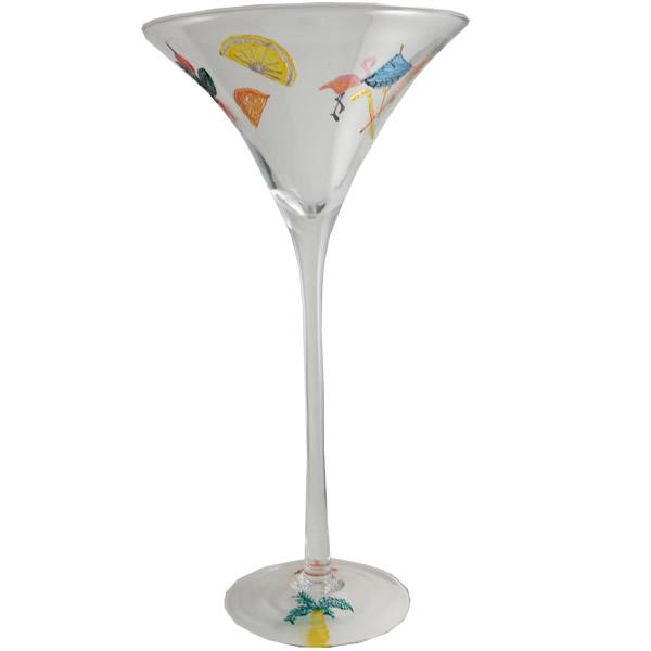 Tropical Flamingo Giant Cocktail Glass: