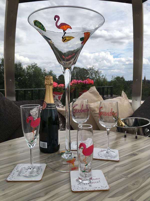 Tropical Flamingo Giant Cocktail Glass: