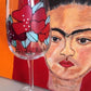 Frida Kahlo Luxury Wine Glass: with Crystals (Flower)