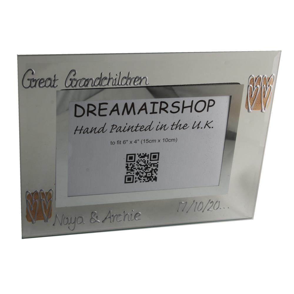 Personalised Great Grandchildren Photo Frame: (L) Coffee/Hearts