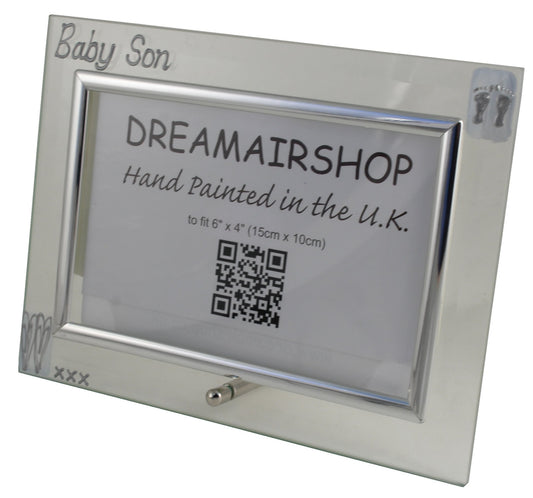 Baby Son Photo Frame Land (Blue Heart/Feet)