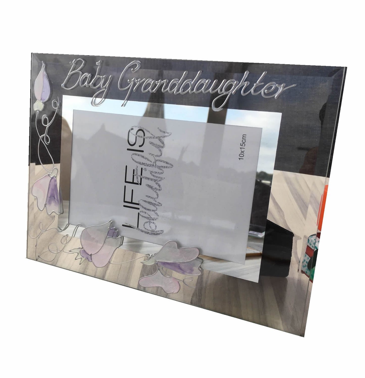 Baby Granddaughter Gift Photo Frame: Landscape (Sweet Pea)