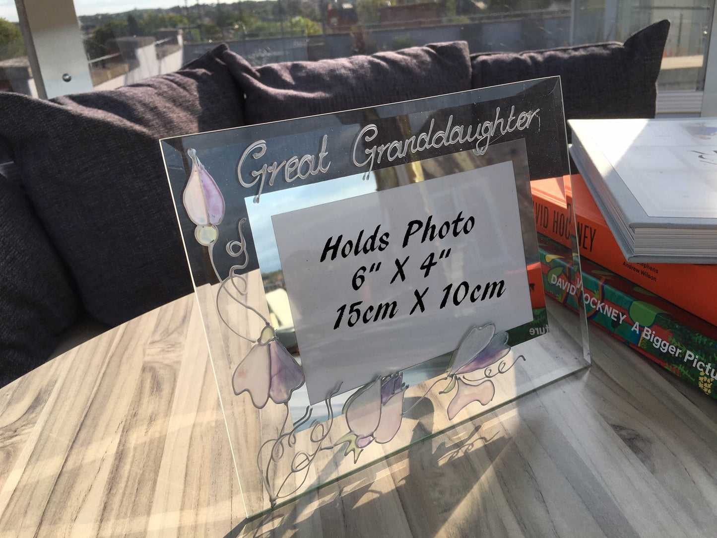 Great Granddaughter Gift Photo Frame: Landscape (Sweet Pea)