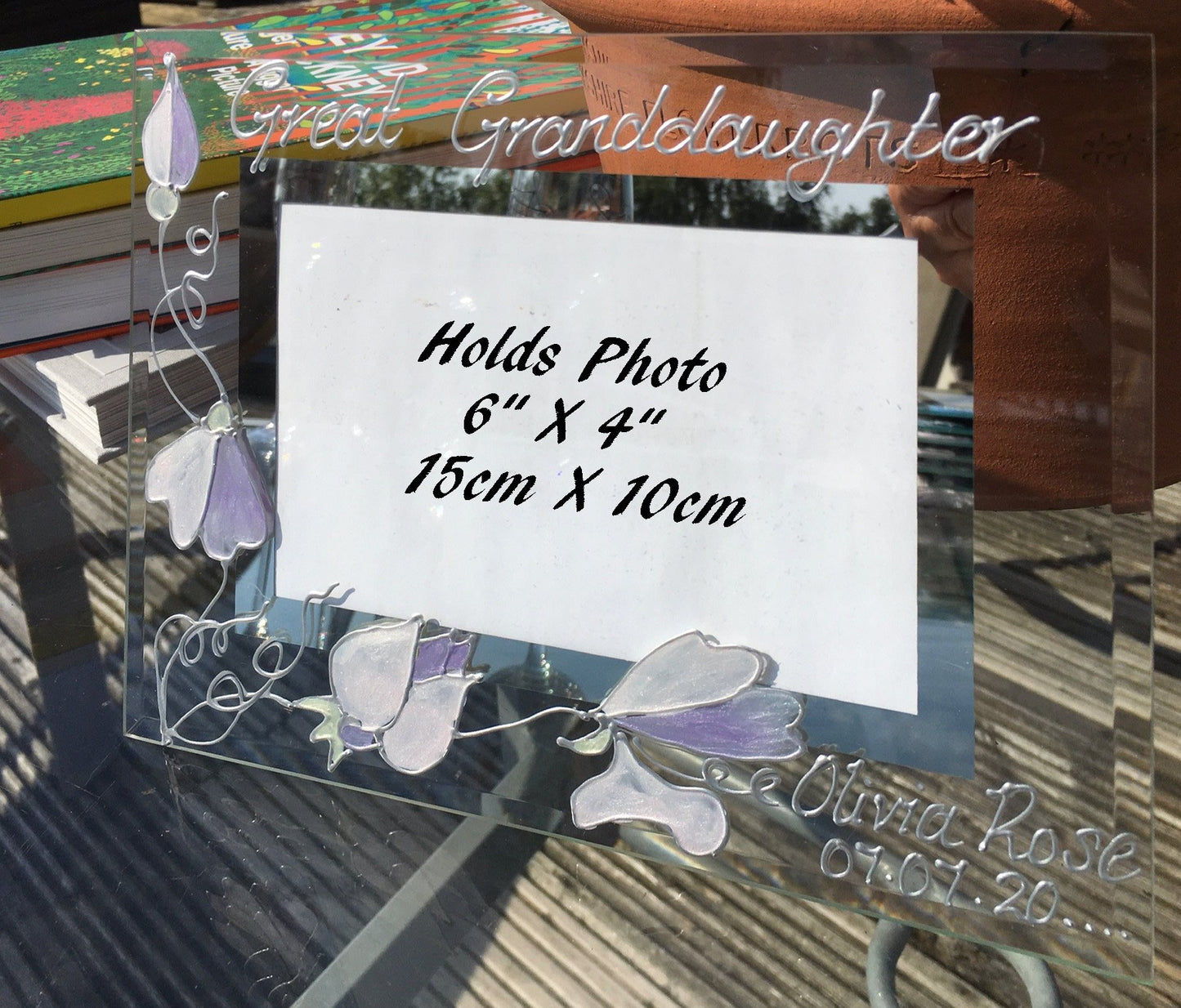 Great Granddaughter Gift Photo Frame: Landscape (Sweet Pea)