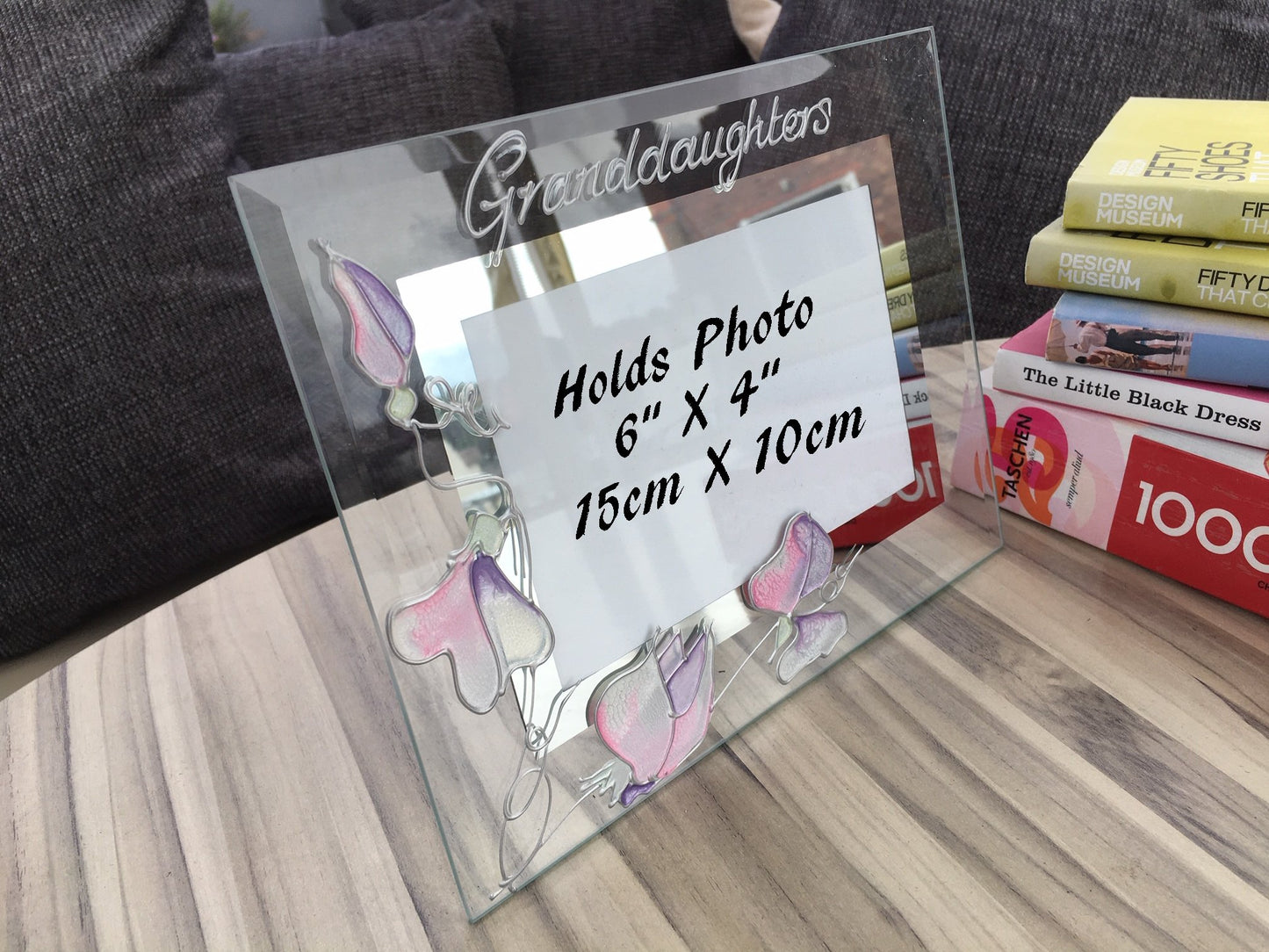 Granddaughters Gift Photo Frame Landscape: (Sweet Pea)