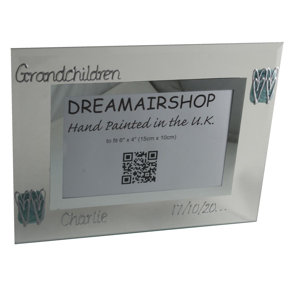Grandchildren Gift Photo Frame Land (Turquoise/Hearts)
