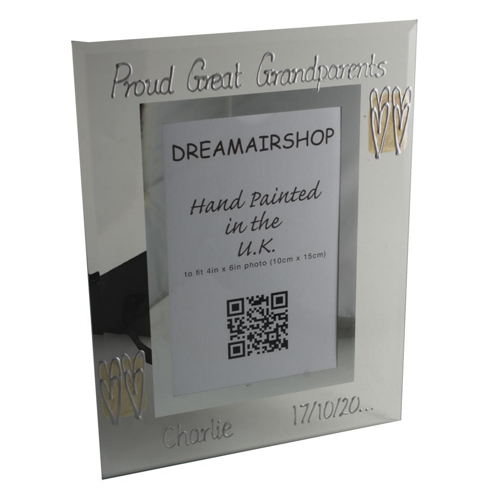 Personalised Proud Great Grandparents Frame: Portrait (P)(hearts)