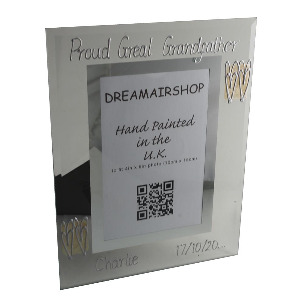 Personalised Proud Great Grandfather Frame: Portrait (P)(hearts)
