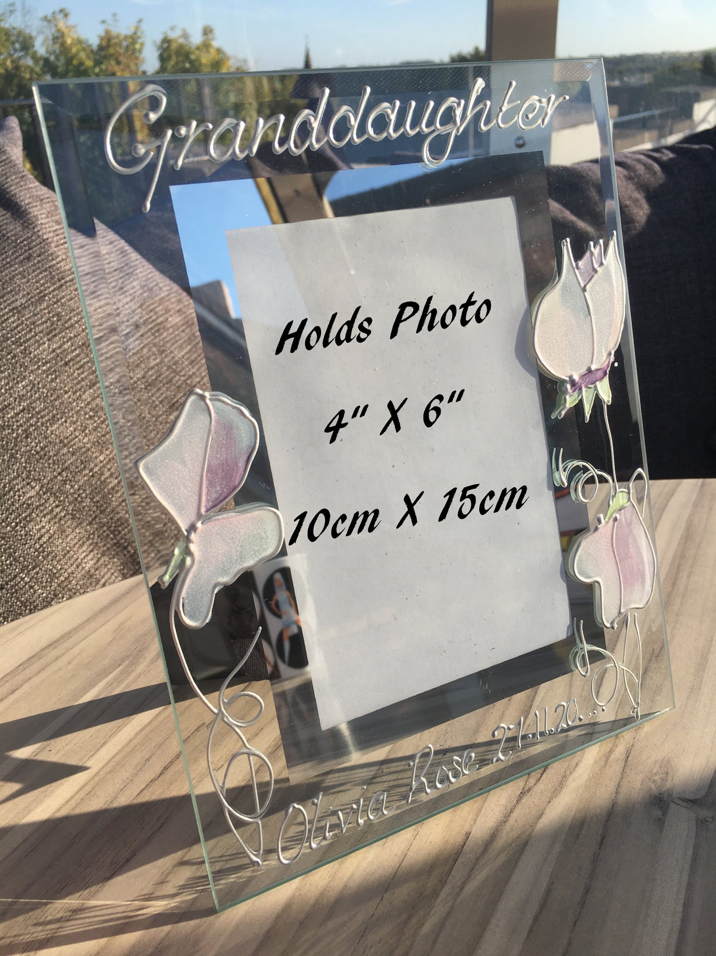 Granddaughter Gift Photo Frame Portrait: (Sweet Pea)