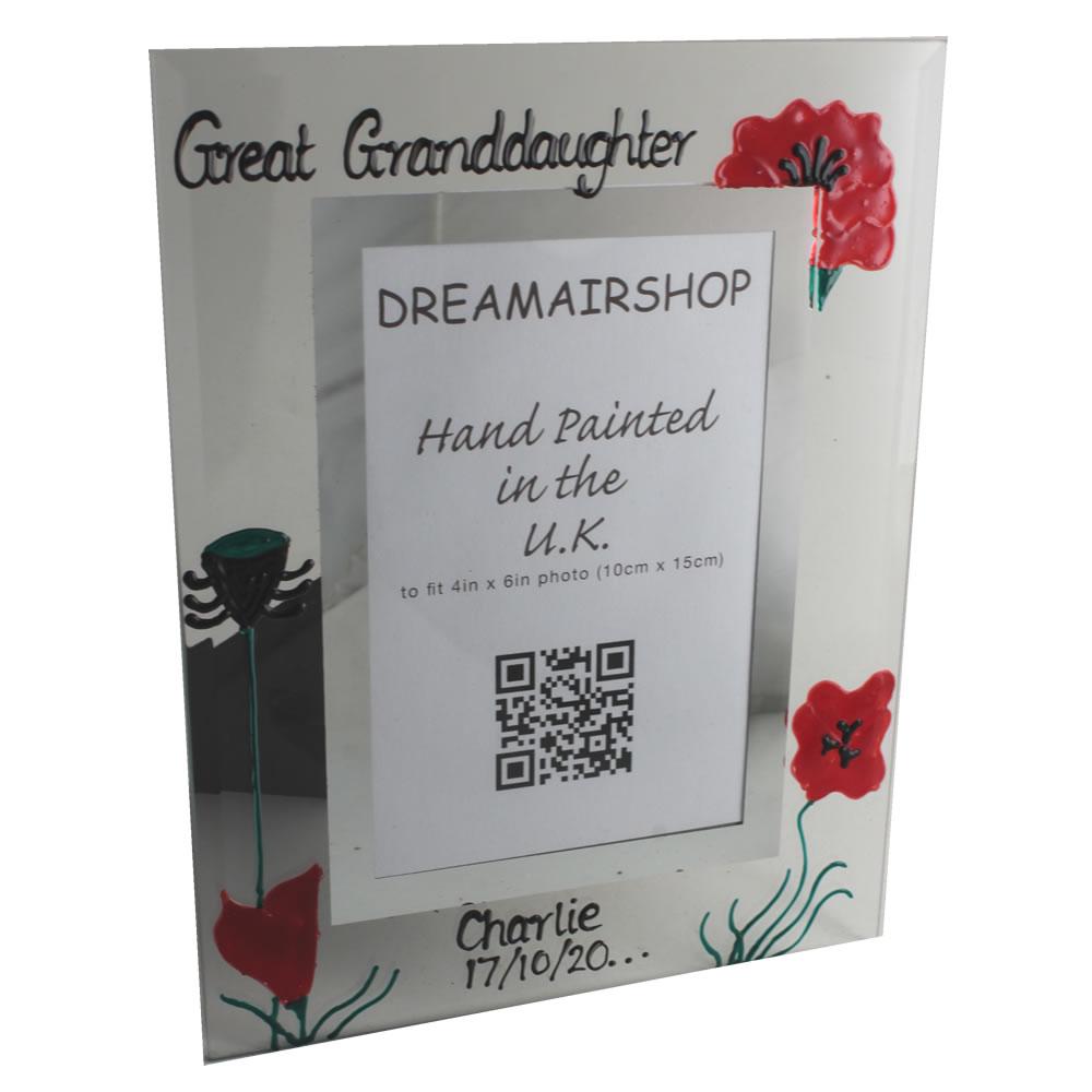 Personalised Great Granddaughter Photo Frame Portrait: (Poppy)