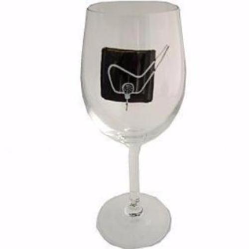 Golf Gift Wine Glass (Grey Sq)