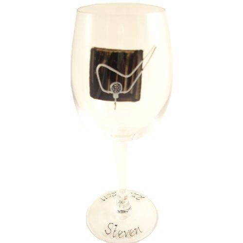 Personalised Goft Gift Wine Glass (Grey Sq)