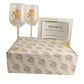 Personalised 1st Wedding Anniversary Wine: Glasses and Frame Gift Set (Flower)