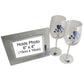 20th Wedding Anniversary Gift Set: Wine Glasses & Photo Frame (Flower)