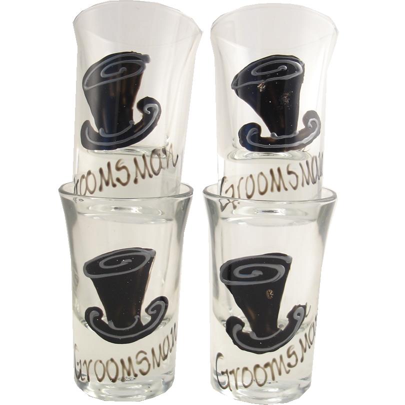 Groomsman Shot Glass Set of 4 (Top Hot)