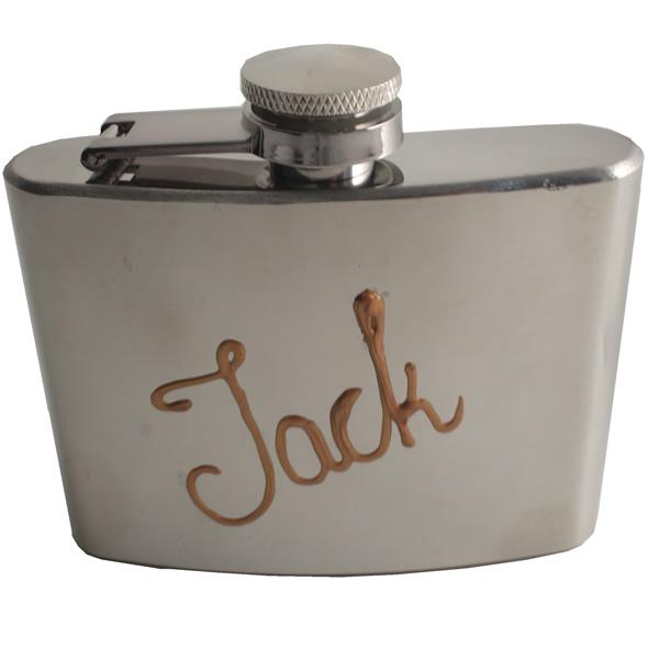 Personalised Gift Chrome Hip Flask: (Copper)