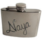 Personalised Gift Chrome Hip Flask: with Crystals (Silver)
