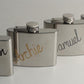 Personalised Gift Chrome Hip Flask: (Gold)