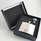 Personalised Gift Chrome Hip Flask: (Gold)