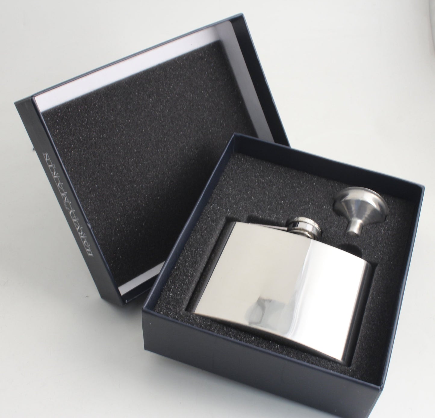 Personalised Gift Chrome Hip Flask: (Silver)