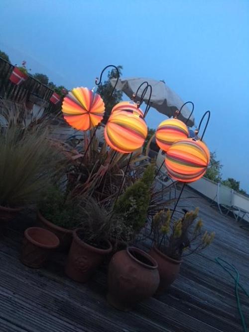 Garden Gift Paper Moon Lanterns: (Rainbow) 5 Pack