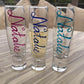 Personalised Gift Champagne Flute Glass: with Crystals (Blue)