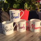 Personalised Gift China Tea/Coffee Mug: with crystals (Red) Fine Bone China