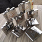 Personalised Gift Chrome Hip Flask: with Crystals (Silver)