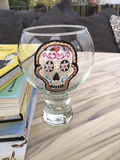 Day of the Dead Glass: with crystals