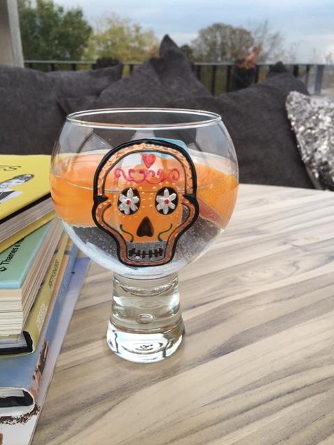 Day of the Dead Glass: with crystals