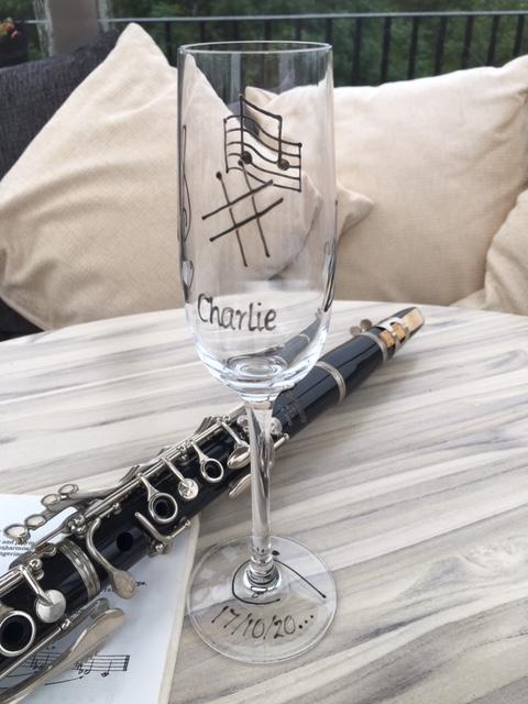 Music Gift Fluted Champagne Glass: