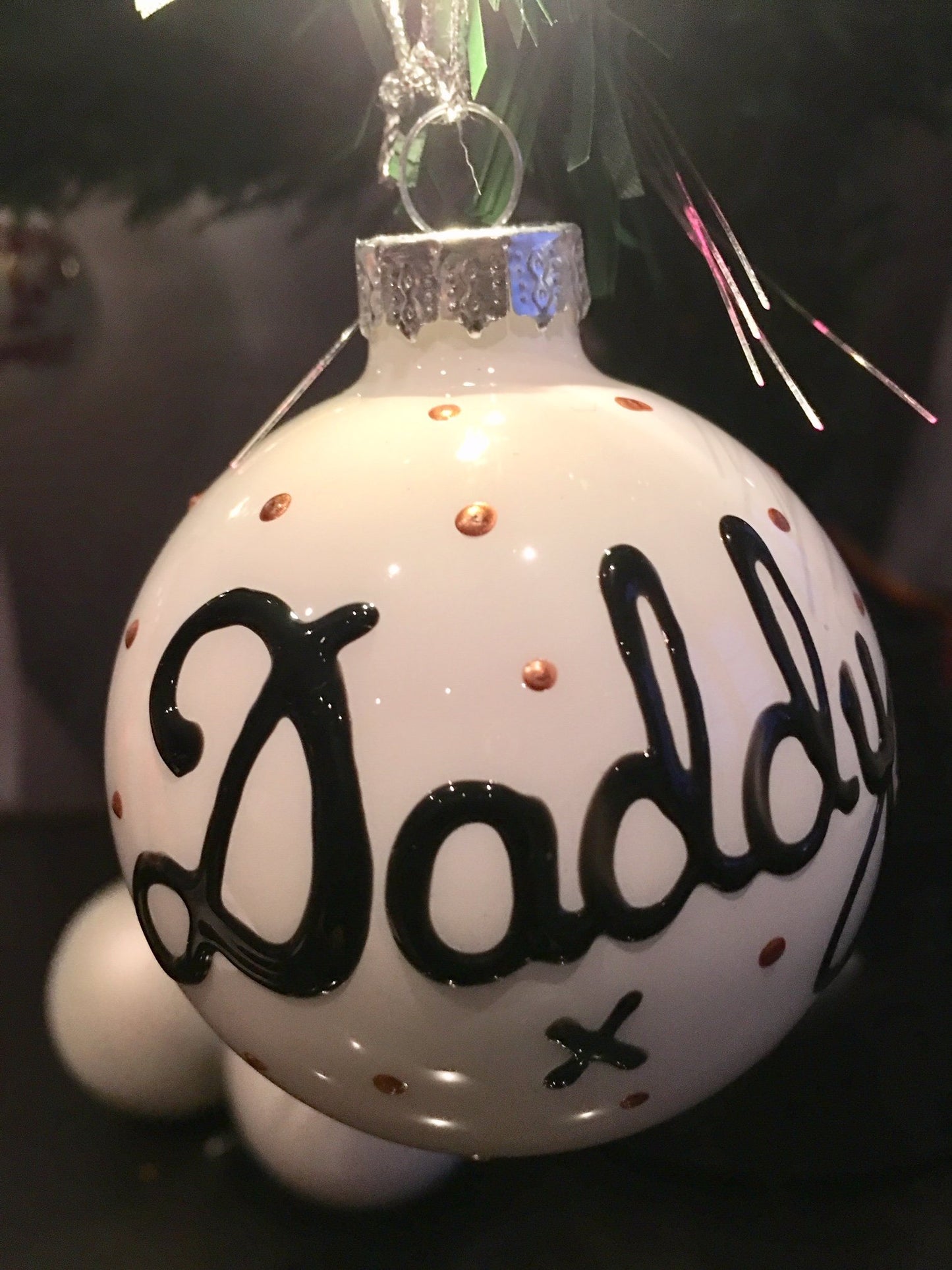 Personalised Name Xmas Bauble: Copper