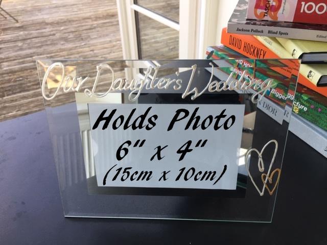 Our Daughter's Wedding Photo Frame: Land (Pearl) with Crystals