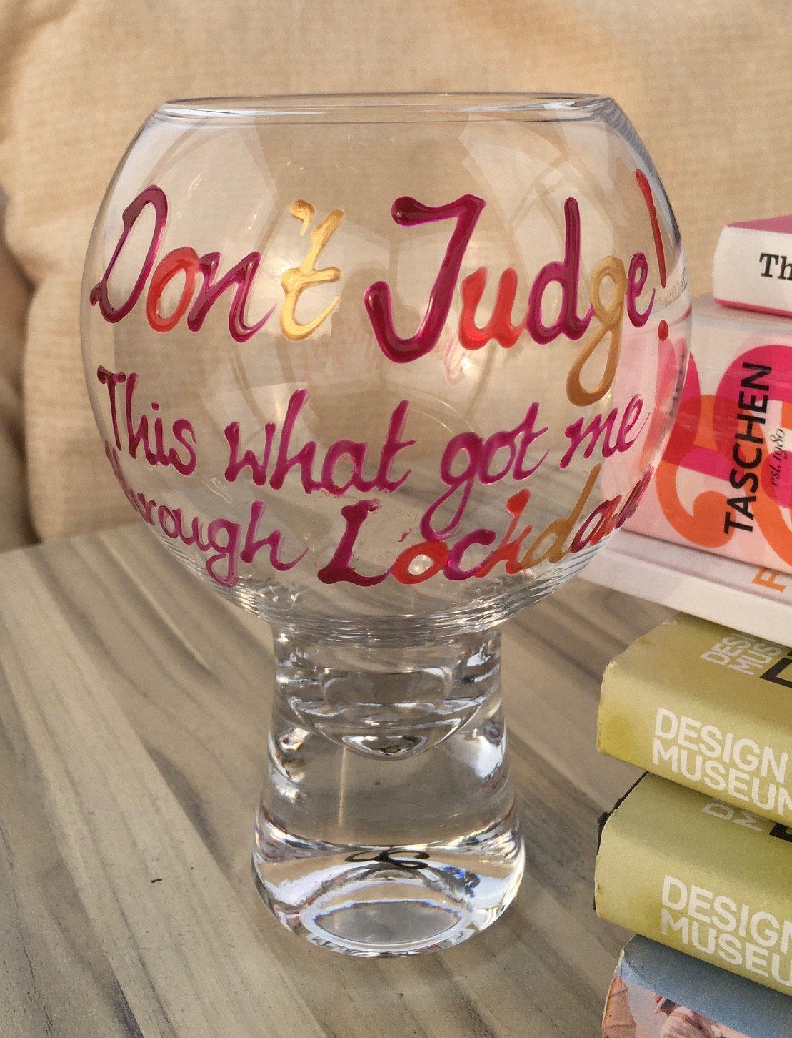 Don't Judge! This Got Me Through Lockdown Gin and Tonic Glass (Multicoloured)