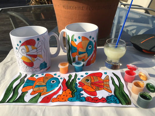 Painting by Numbers Mug Craft Kit Angel Fish