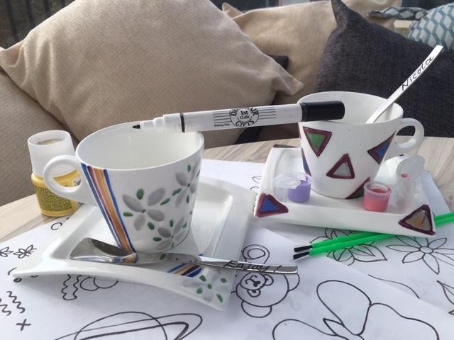Paint Your Own Craft Kit 6: (2 Porcelain Cups & Saucer plus Spoons)