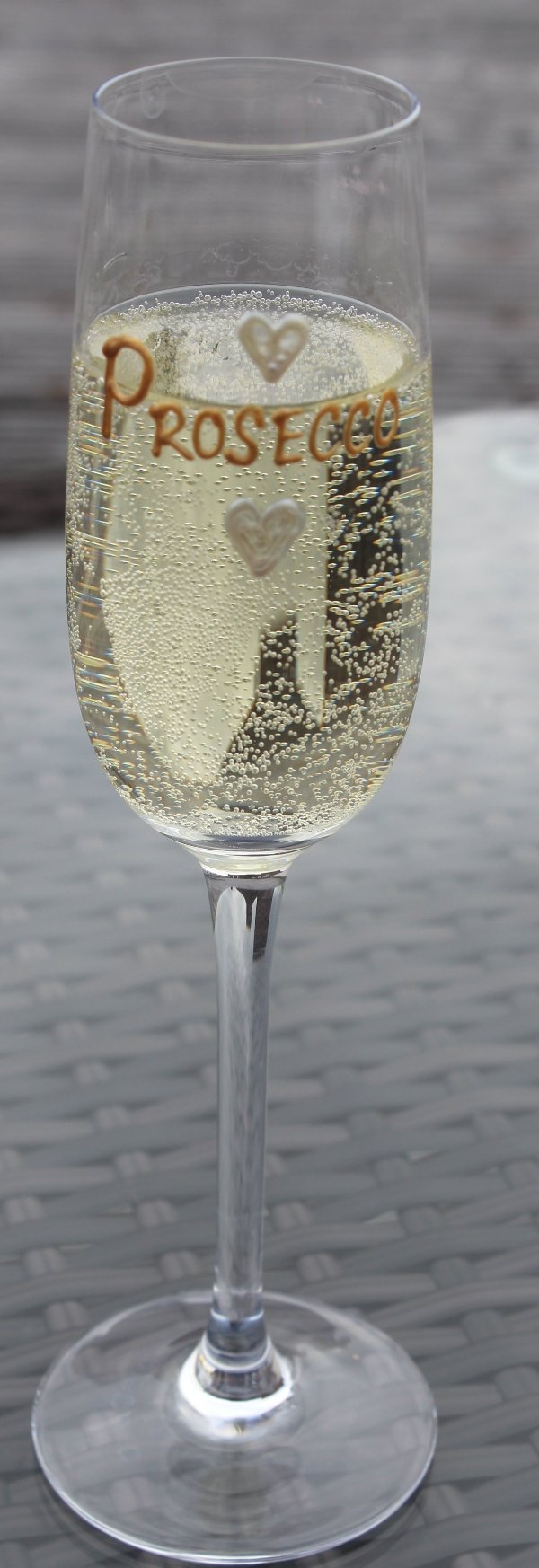 Love Prosseco Champagne Glass (Pearl Heart)