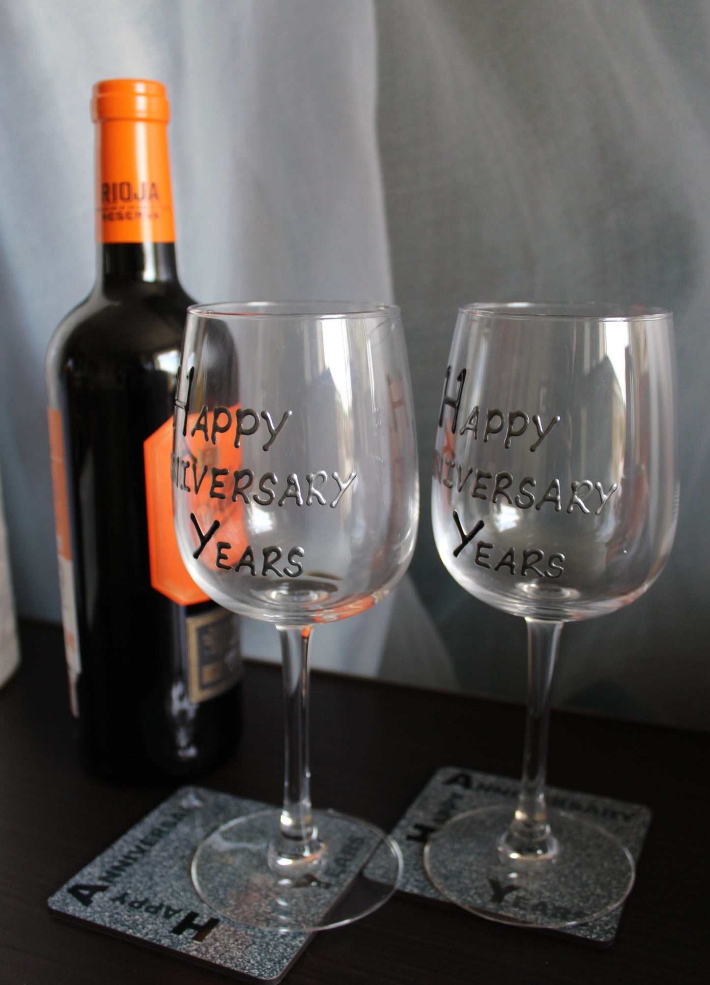30th Wedding Anniversary Gift Coasters: X2 (Blk/Sil)